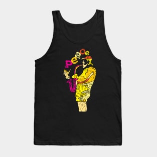 Music for Peace with Saxophone Musician Tank Top